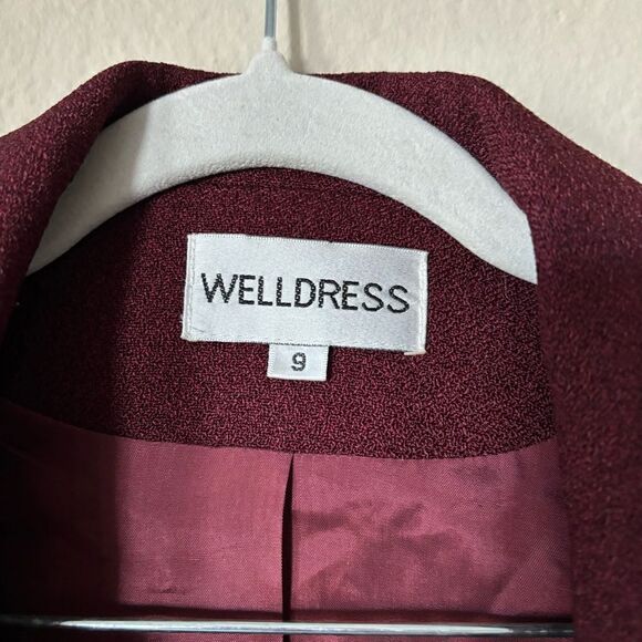 Vintage Welldress Wine Burgundy Suit Blazer and Skirt  Size M - Picture 8 of 11